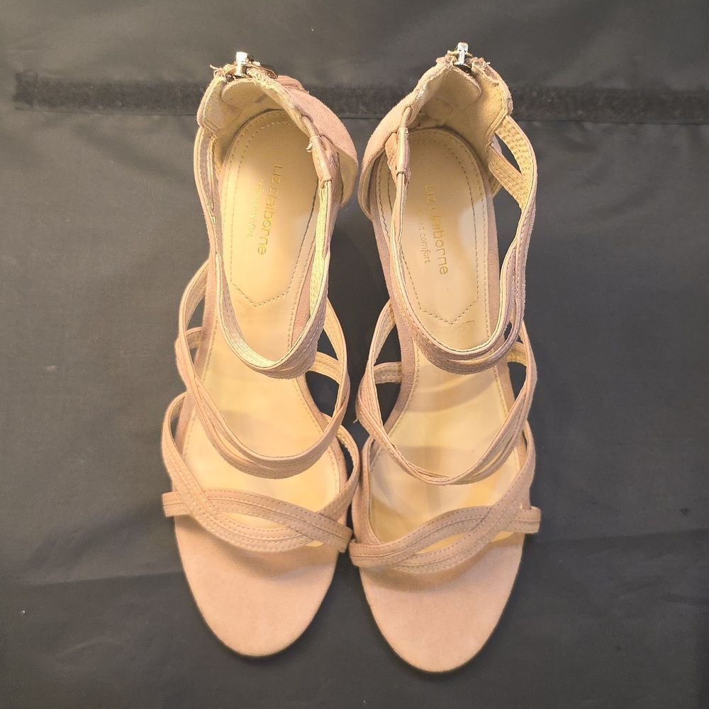 LIZ CLAIBORNE CHANDRA STRAPPY OOEN TOE WOMEN'S LOW HEEL SANDALS